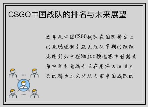 CSGO中国战队的排名与未来展望